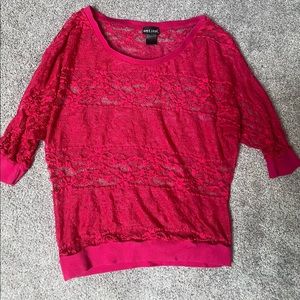 Wet Seal lace 3/4 sleeve top Sz M